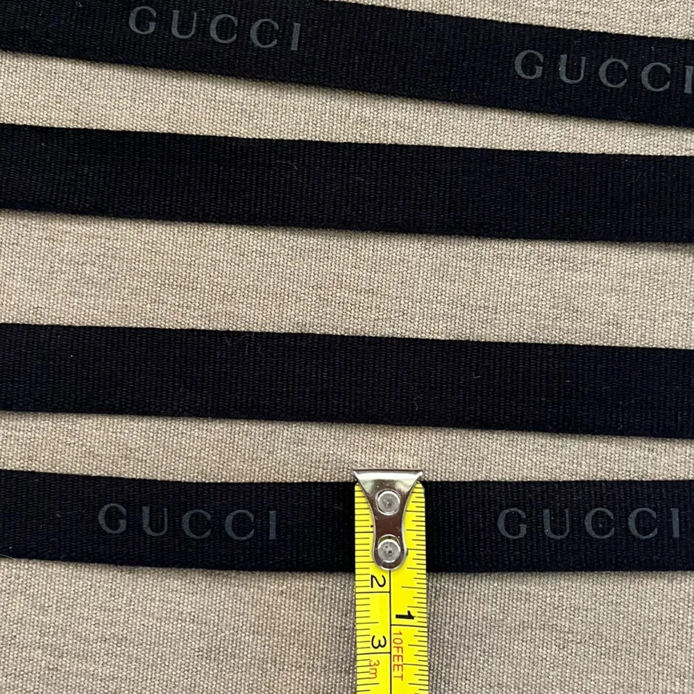 Authentic Gucci Black Embossed Logo Ribbon